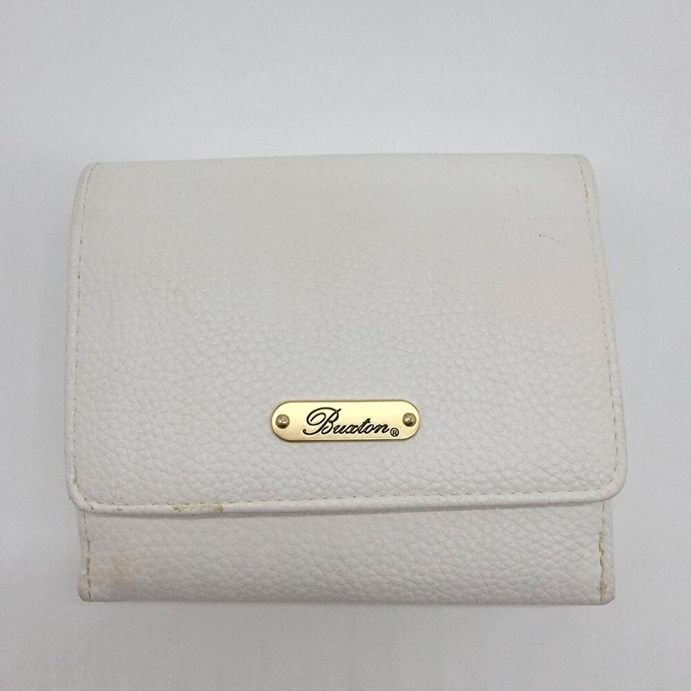 Buxton Wallet White Marbled Faux Leather Trifold Wallet‎